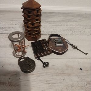 VintageTrue 5 figures Genius Brainteaser Chinese Pagoda Fun Puzzle Learn Teach